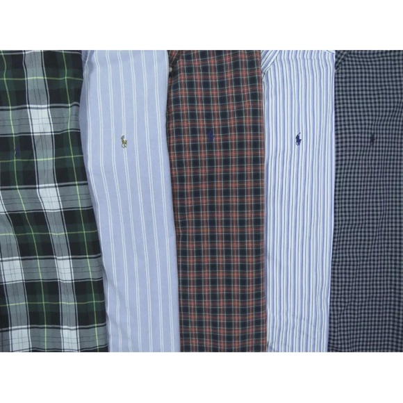 Lot Of 5 Ralph Lauren Long Sleeve Button Front Shirts Mens 16 L 3 NWOT